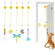 Interactive Cat Feather Toys 5 Pcs For Mental And Physical Stimulation,Companion For Lonely Cats