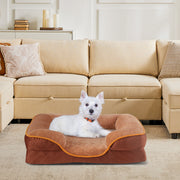 Memory Foam Pet Bed For Small Dogs & Cats With Washable Removable Cover Non-Slip Base Waterproof Liner