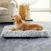 Pet Dog Bed Long Plush Cozy Warm Sleeping Beds Washable Anti-Slip Kennel Mats