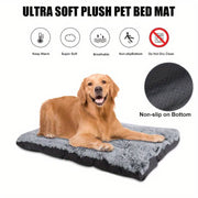 Pet Dog Bed Long Plush Cozy Warm Sleeping Beds Washable Anti-Slip Kennel Mats