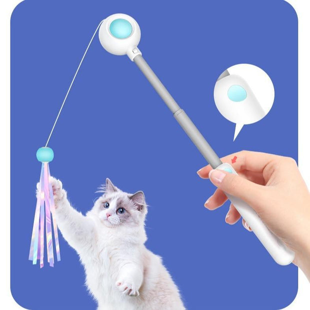 Retractable Laser Cat Stick Toys Cat Toy BallsKitten Playing Cat Laser Teaser Wand  ABS  PPMaterial   Safe And None Toxic, Universalinteractive Toy