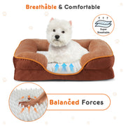 Memory Foam Pet Bed For Small Dogs & Cats With Washable Removable Cover Non-Slip Base Waterproof Liner