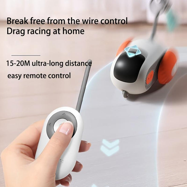 Exciting Interactive Cat Toy Car - Smart RemoteControl, Fun Feather Chase, Dynamic ElectricKitten Plaything For Active Exercise & Learningsmart Dogtoy Catrobot Toy Indoor Cattoy