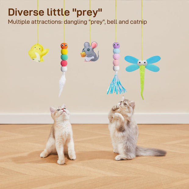 Interactive Cat Feather Toys 5 Pcs For Mental And Physical Stimulation,Companion For Lonely Cats