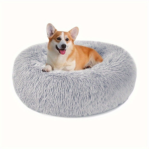 Non-Slip Dog Or Cat Beds Multiple Sizes, Calming Pet Beds For Indoor Cat Kennel Bed Pet Sofa, Round Cushion Cuddler Puppy Sofa, Machine Washable