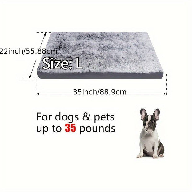 Pet Dog Bed Long Plush Cozy Warm Sleeping Beds Washable Anti-Slip Kennel Mats