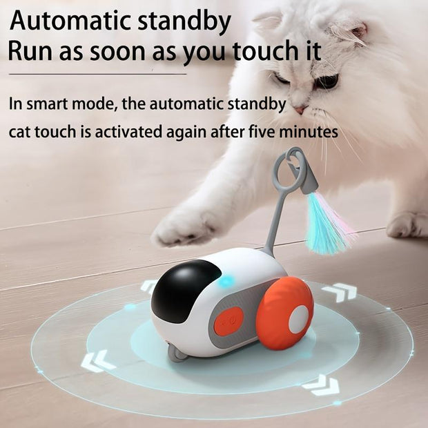 Exciting Interactive Cat Toy Car - Smart RemoteControl, Fun Feather Chase, Dynamic ElectricKitten Plaything For Active Exercise & Learningsmart Dogtoy Catrobot Toy Indoor Cattoy